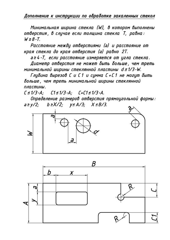 Инструкция дополнение. Минимальное расстояние отверстия от края стекла. Требования к закалке стекла. Минимальное расстояние от края до отверстия в стекле. Минимальное расстояние от края до отверстия.